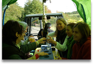 Weinprobe in der Weinbergschnecke